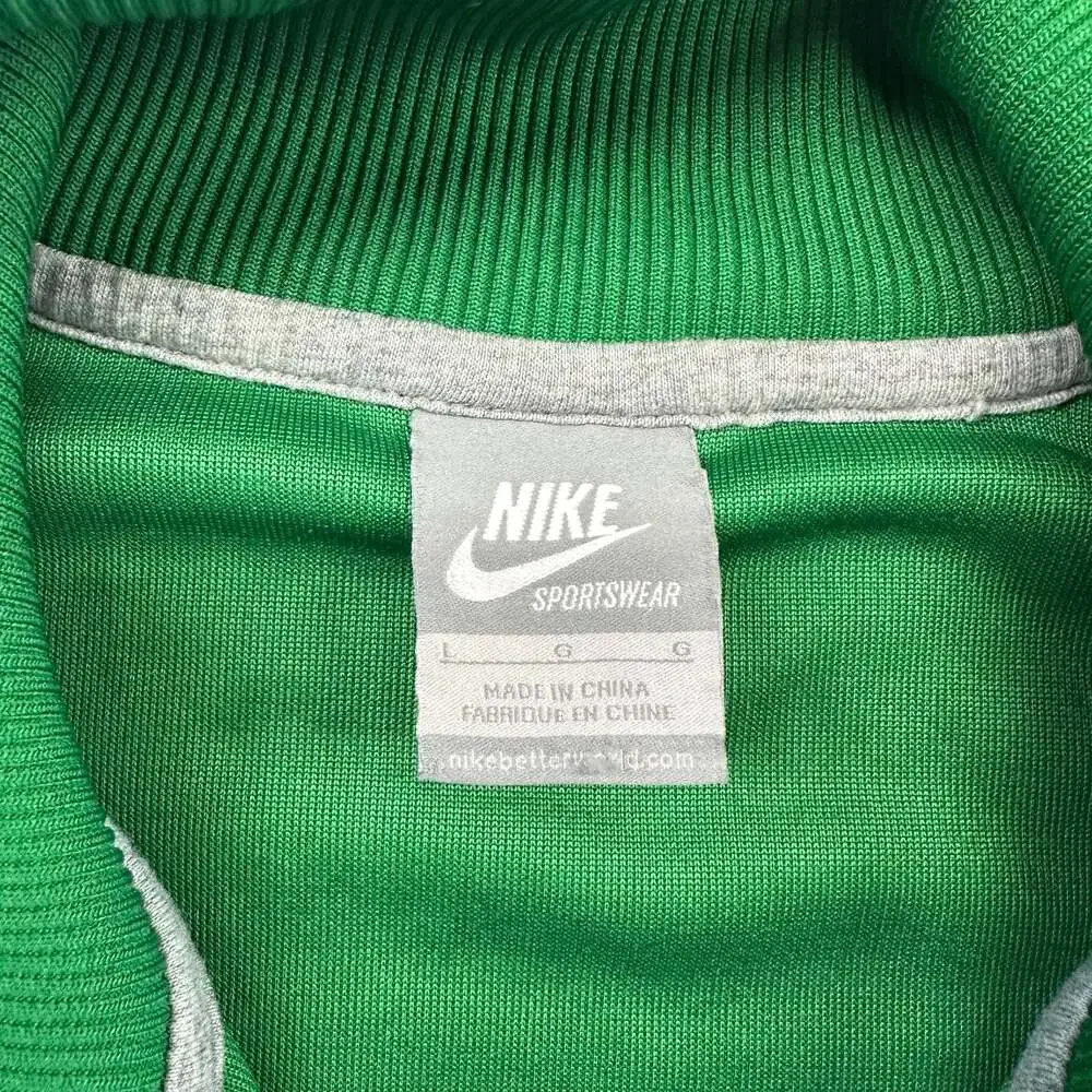 Nike Vintage Green White Piping Full Zip Track Jacket Sportswear Size Large